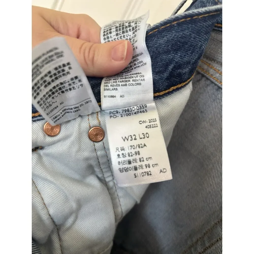 Levi’s 501 ’93 Straight Medium Wash Denim Jeans 32X30 Button Fly Cotton